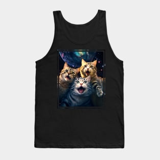 Funny Cat Moon Selfie Cute Kitten Tank Top